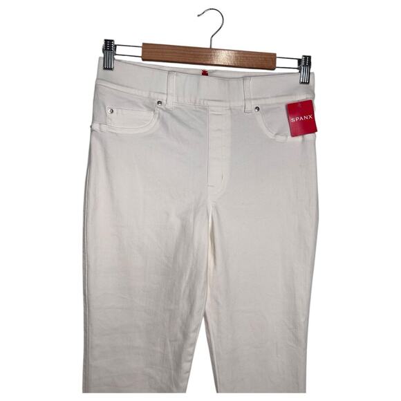 New Spanx Jeggings Womens Medium White Ankle Skinny Stretch Cropped Jeans Pants - Picture 4 of 16